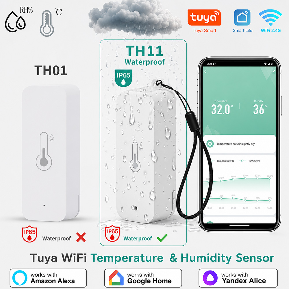 Smart Garden Arduino - Водонепроницаемый датчик температуры и влажности Tuya