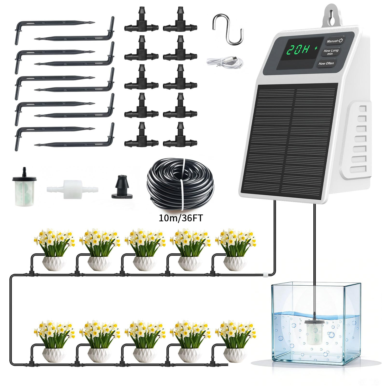 Smart Garden Tower - Усовершенствованная солнечная система капельного полива: автоматическое