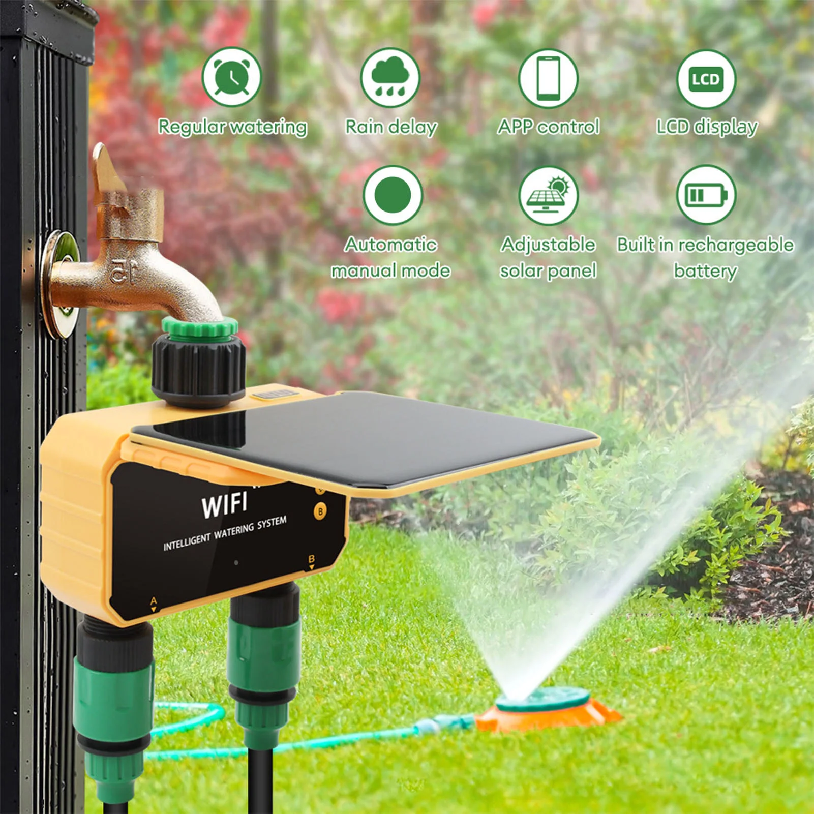 Солнечный Wi-Fi таймер для умн – обзор и цена Smart Garden Sprinkler